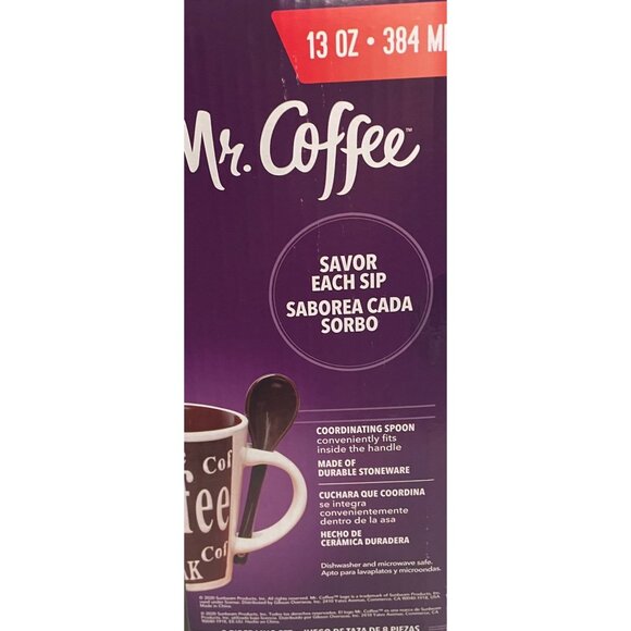 Mr. Coffee 13 Oz Stoneware Coffee Mug Set Dishwasher & Microwave Safe Durable - Picture 6 of 7